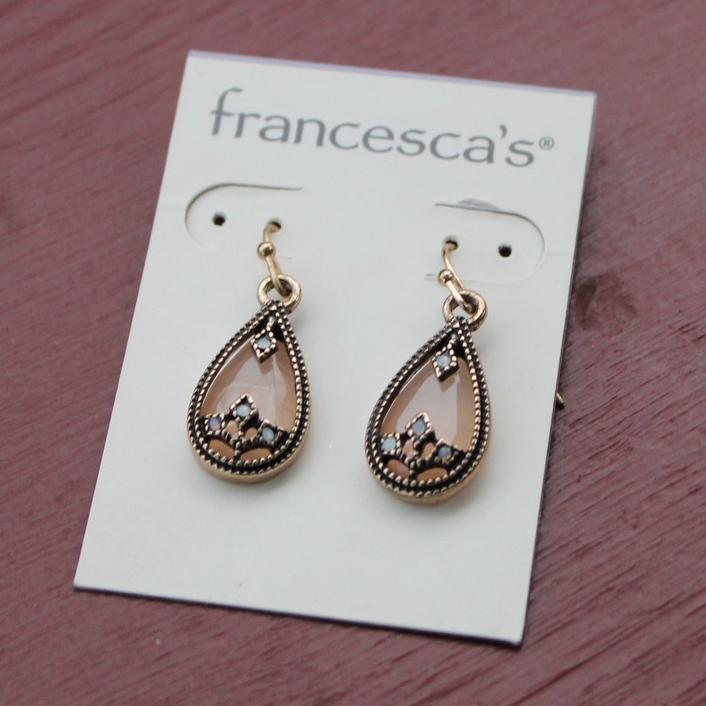 Francesca's teardrop earrings in rose gold